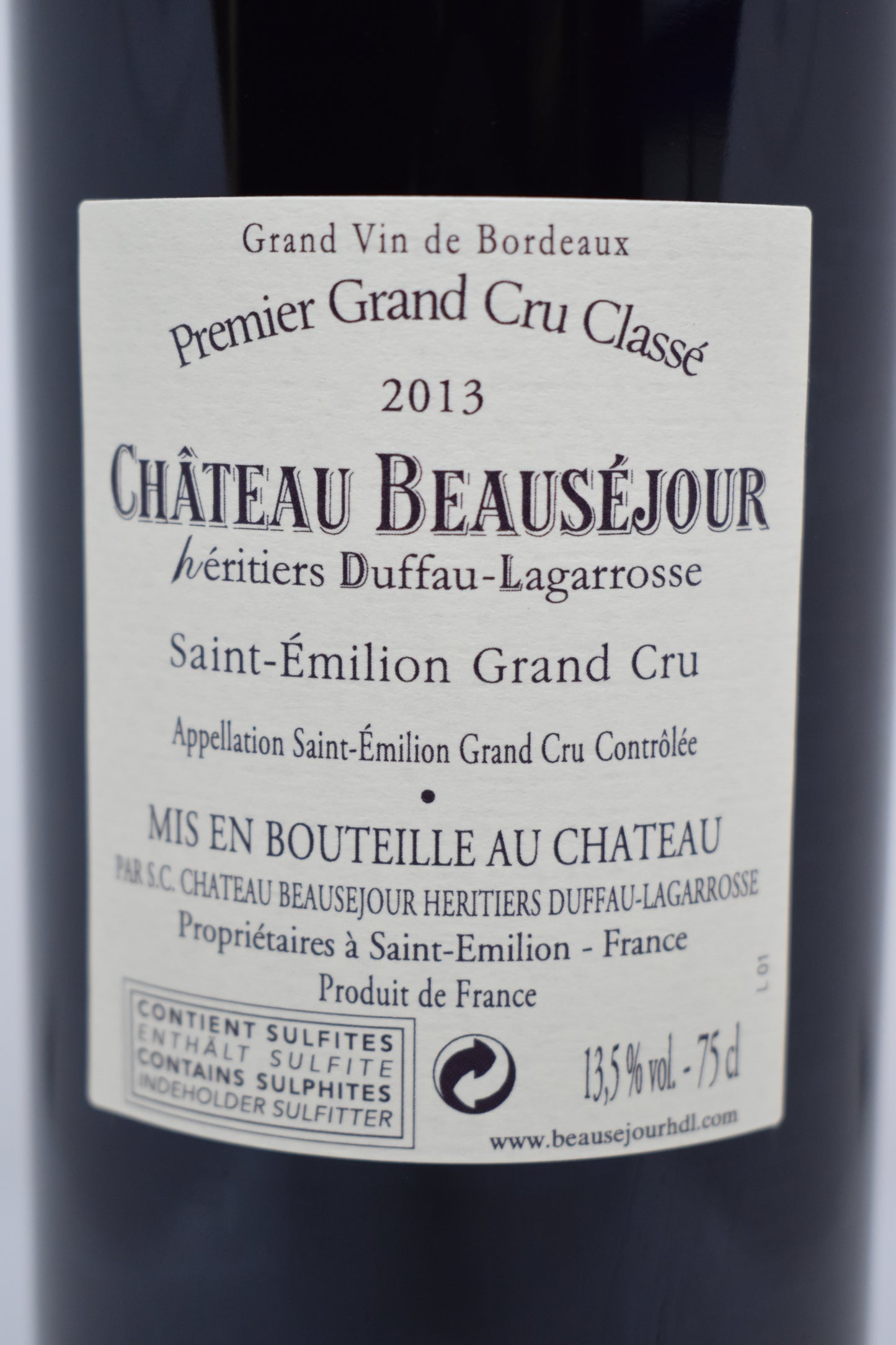 Château Beauséjour 2013 - Saint-Emilion