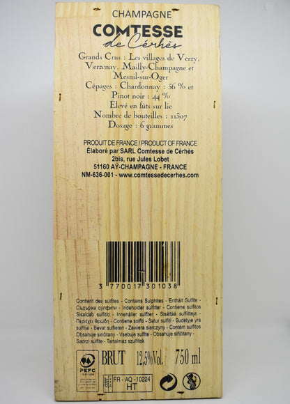 Champagne Comtesse de Cérhès - Cuvée 01 Grand Cru - Wooden Box