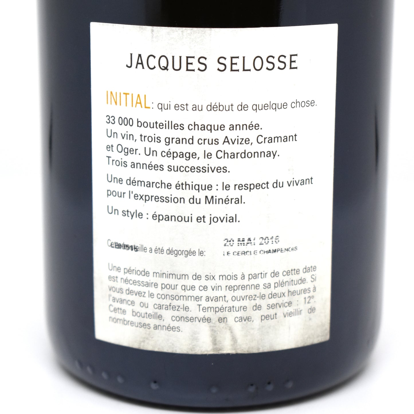 Jacques Selosse "Initial" - Champagne Blanc de Blancs (December 2016)