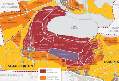 Carte appellation corton Bressandes