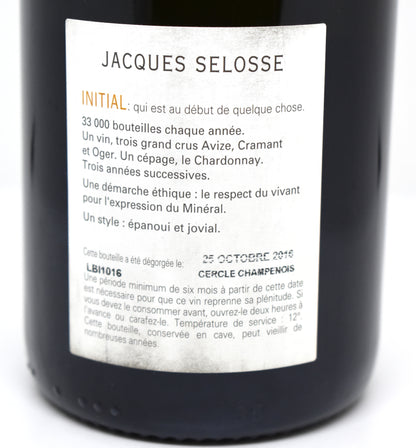 Jacques Selosse "Initial" - Champagne Blanc de Blancs (Deg October 2016)