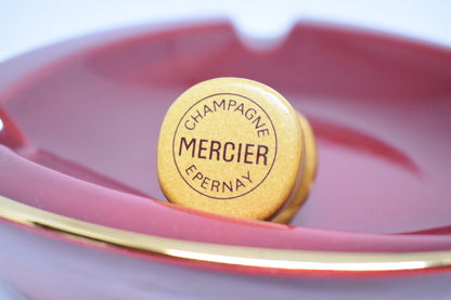 Mercier Champagne Ashtray - Red, Cork effect stopper.