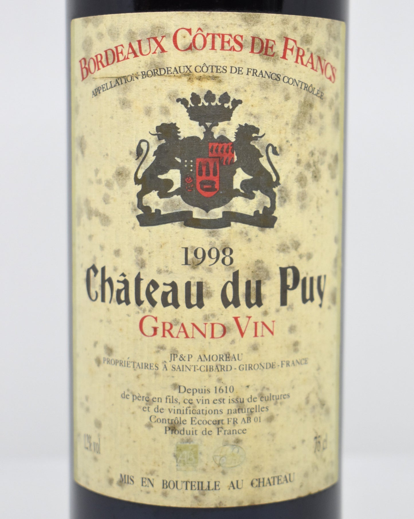 Notes de dégustation Château Du Puy 1998