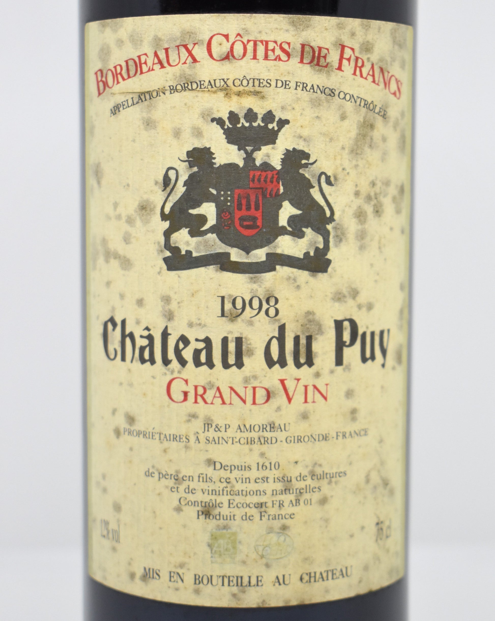 Notes de dégustation Château Du Puy 1998