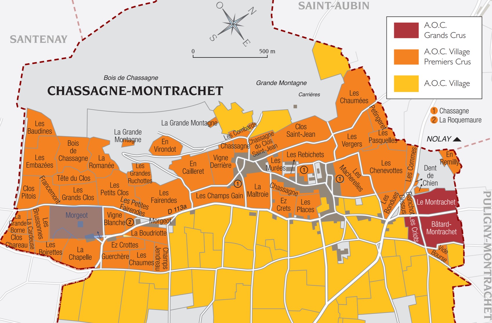 Chassagne-Montrachet Morgeot map