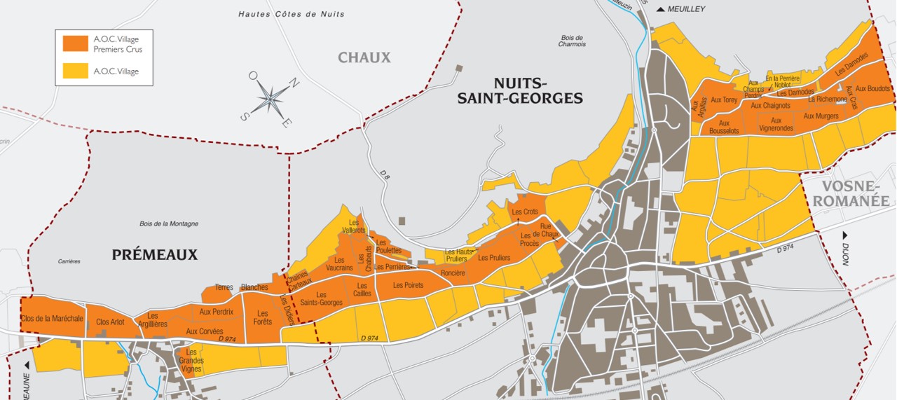Nuits-St-Georges map