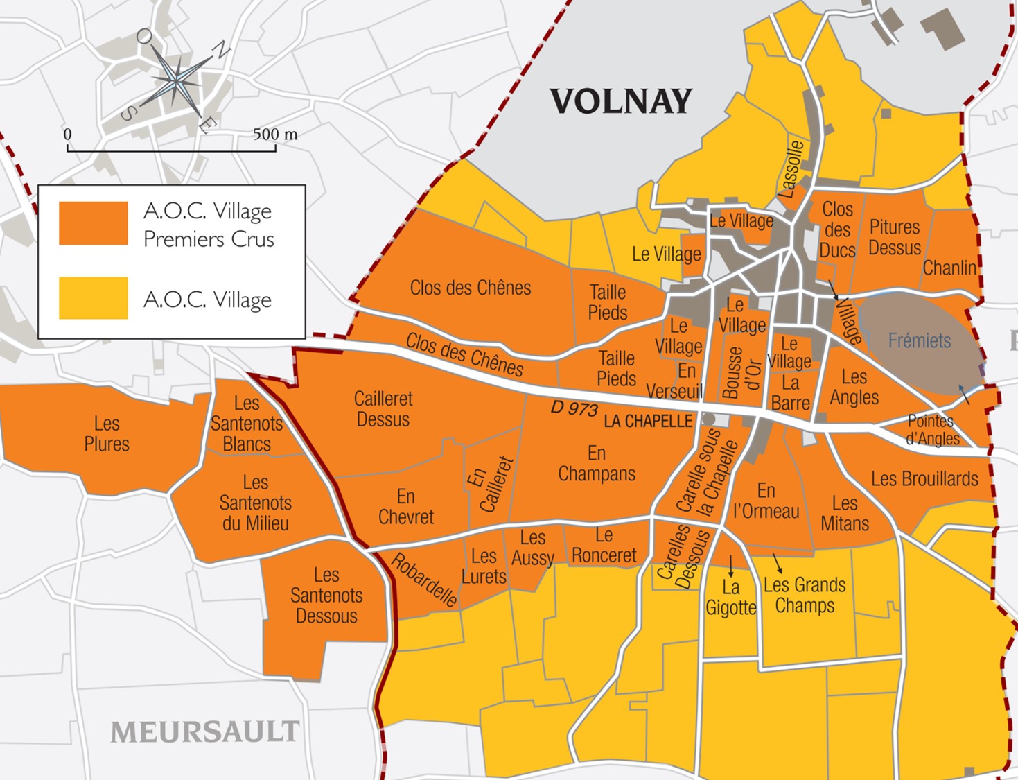 Volnay Fremiets Map